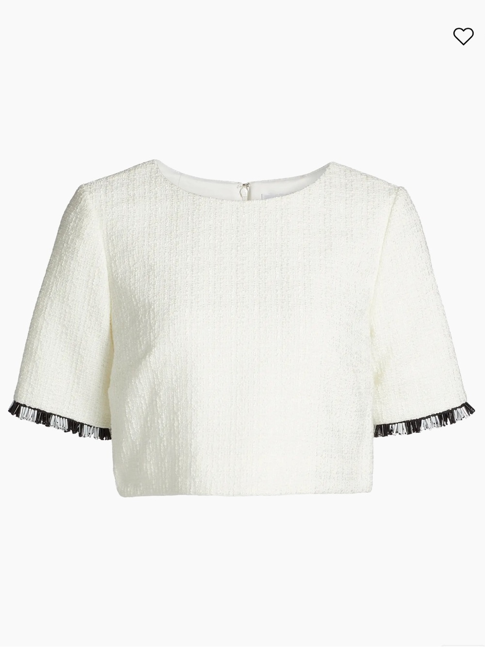 Milly Lee Beaded Fringe Cropped Top Size L